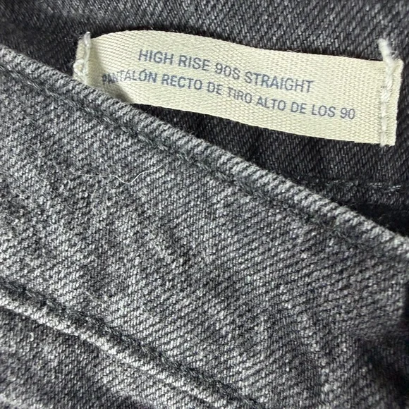 Women's High-Rise 90's Straight Jeans  - Universal Thread™ Black Wash 00 - Picture 7 of 10